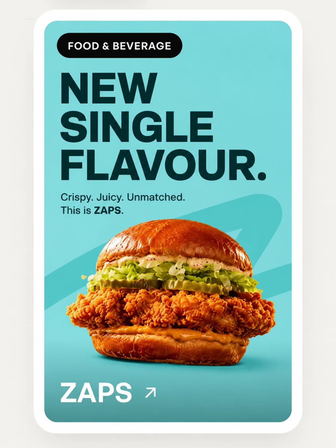 ZAPS — a bold food & beverage branding and web experience. Opens the live site.